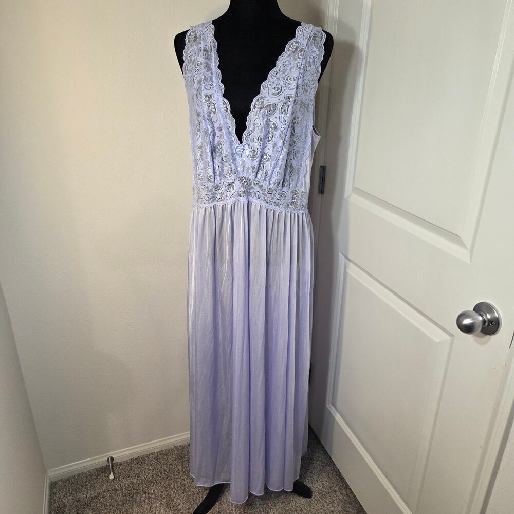 Vintage Fairy Ethereal Lace Maxi Flowy Slip Purple Dress Plus Size Women's 3XL